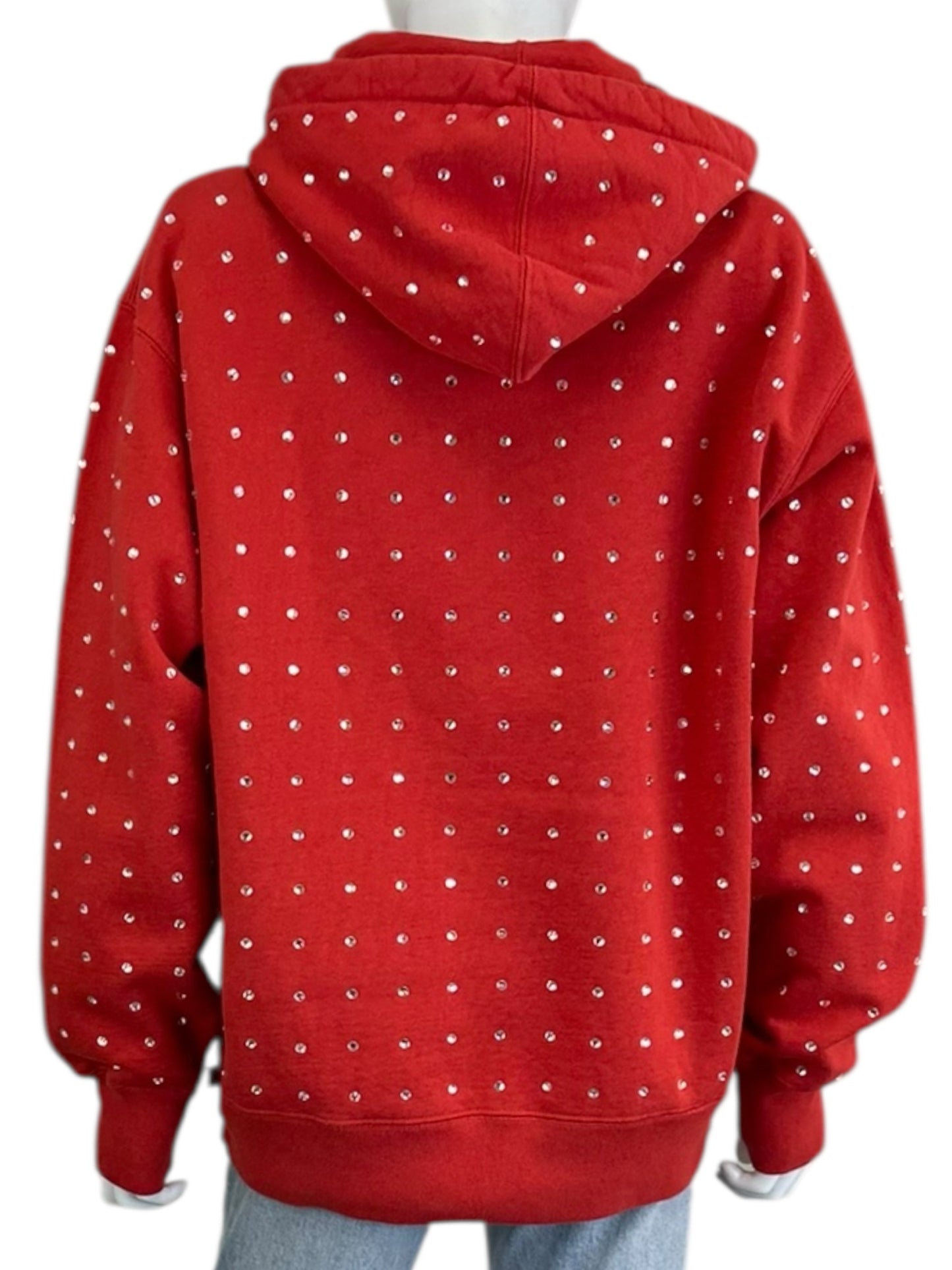 Supreme Red Rhinestone Hoodie Size S
