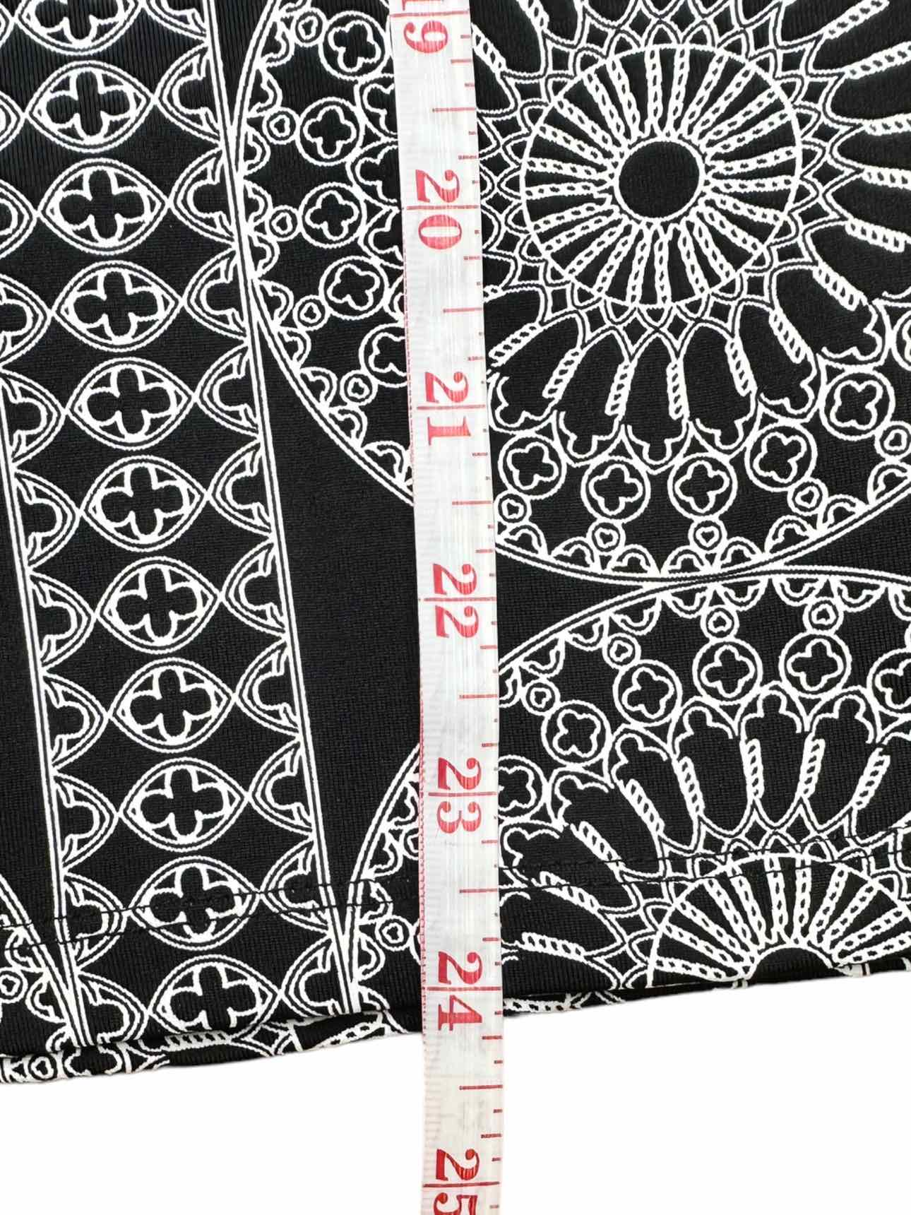 J. McLaughlin Black Medallion Print Blouse Size S