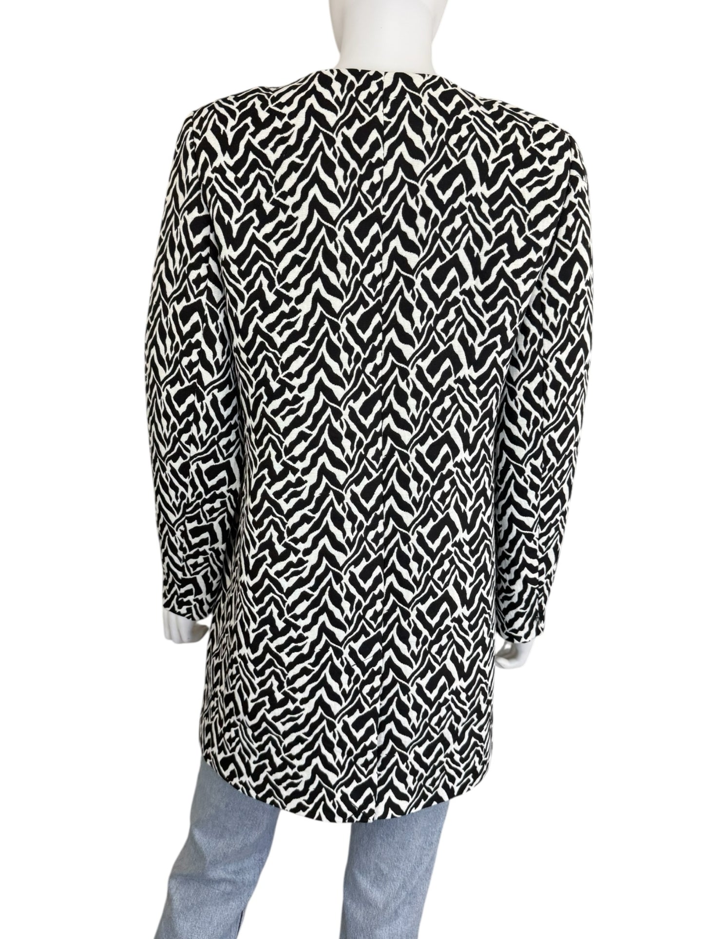 Chico's NWT Zebra Jacquard Topper Coat Size M