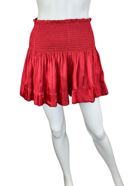 KOCH Red Satin High Waisted Shorts Size S