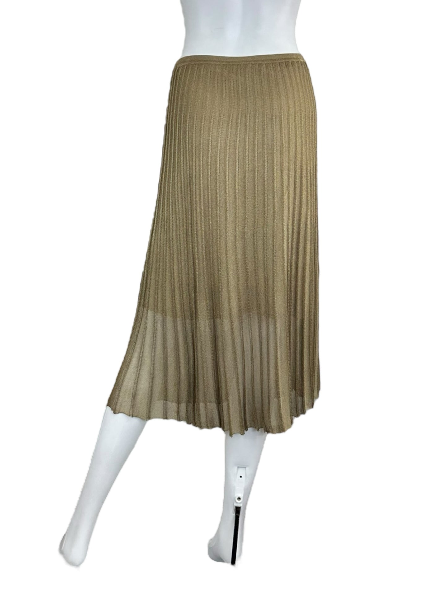Vince Gold Pleated Midi Skirt Size S