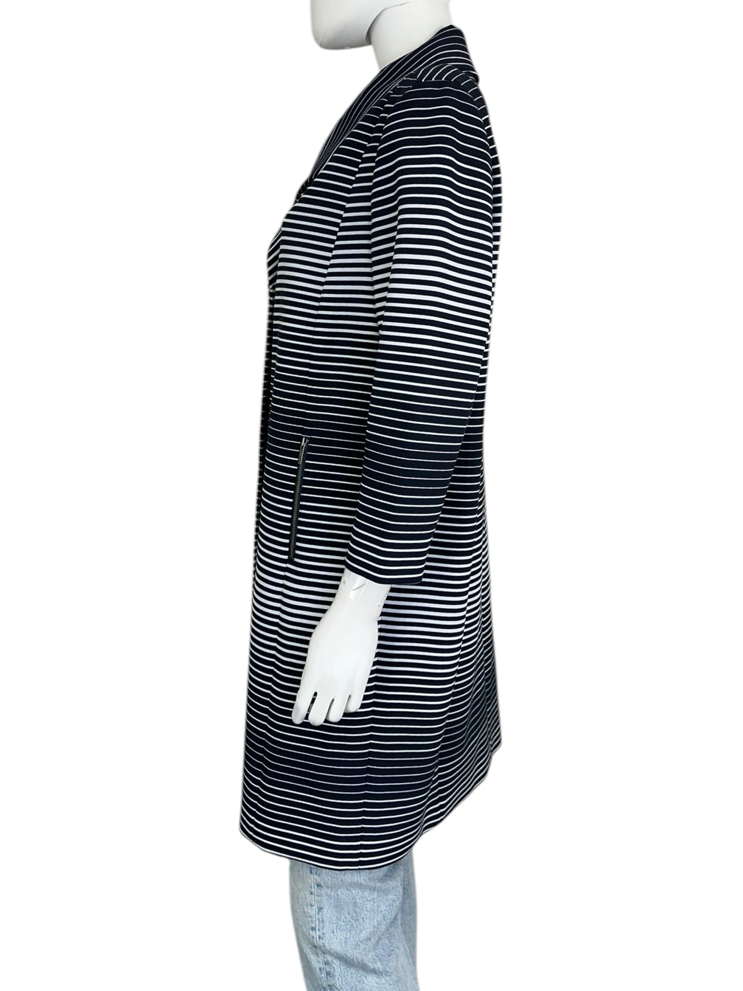 Classiques Entier Navy Striped Coat Size L
