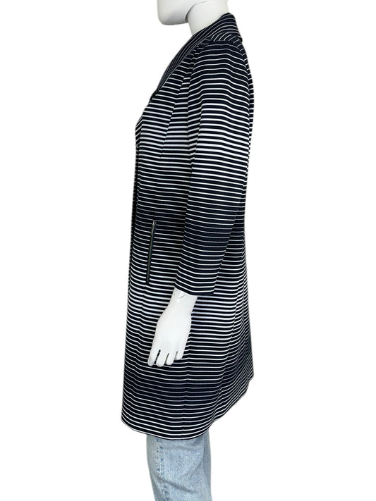 Classiques Entier Navy Striped Coat Size L
