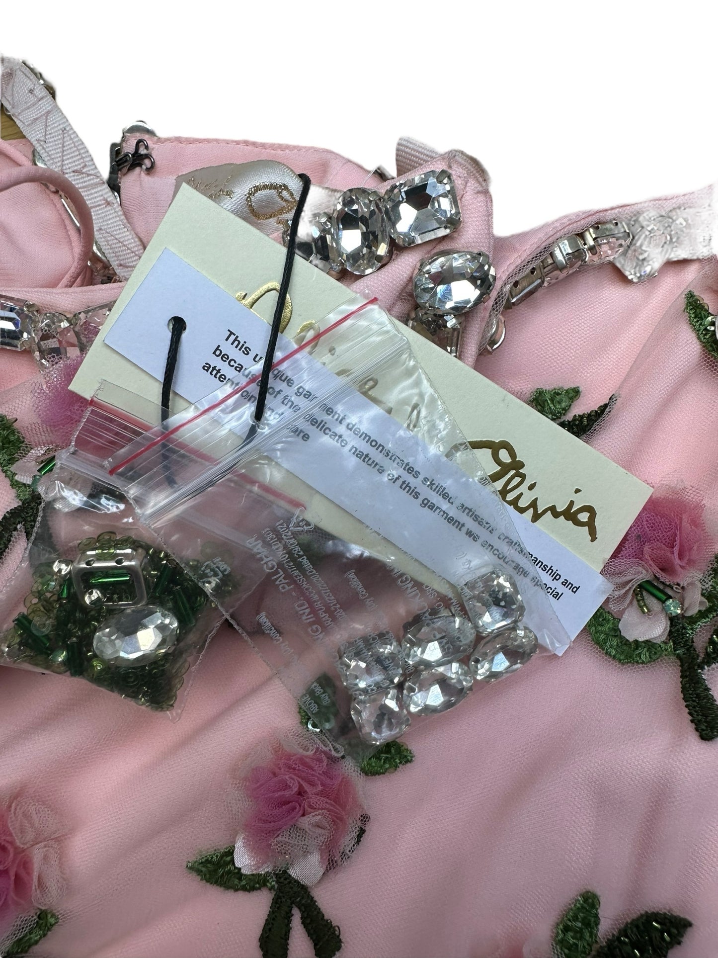 alice & olivia NWT Pink Rosette Maxi Dress Size 4