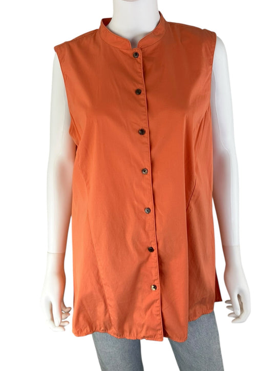 LAFAYETTE 148 NEW YORK Orange Button-Down Shirt Size 14