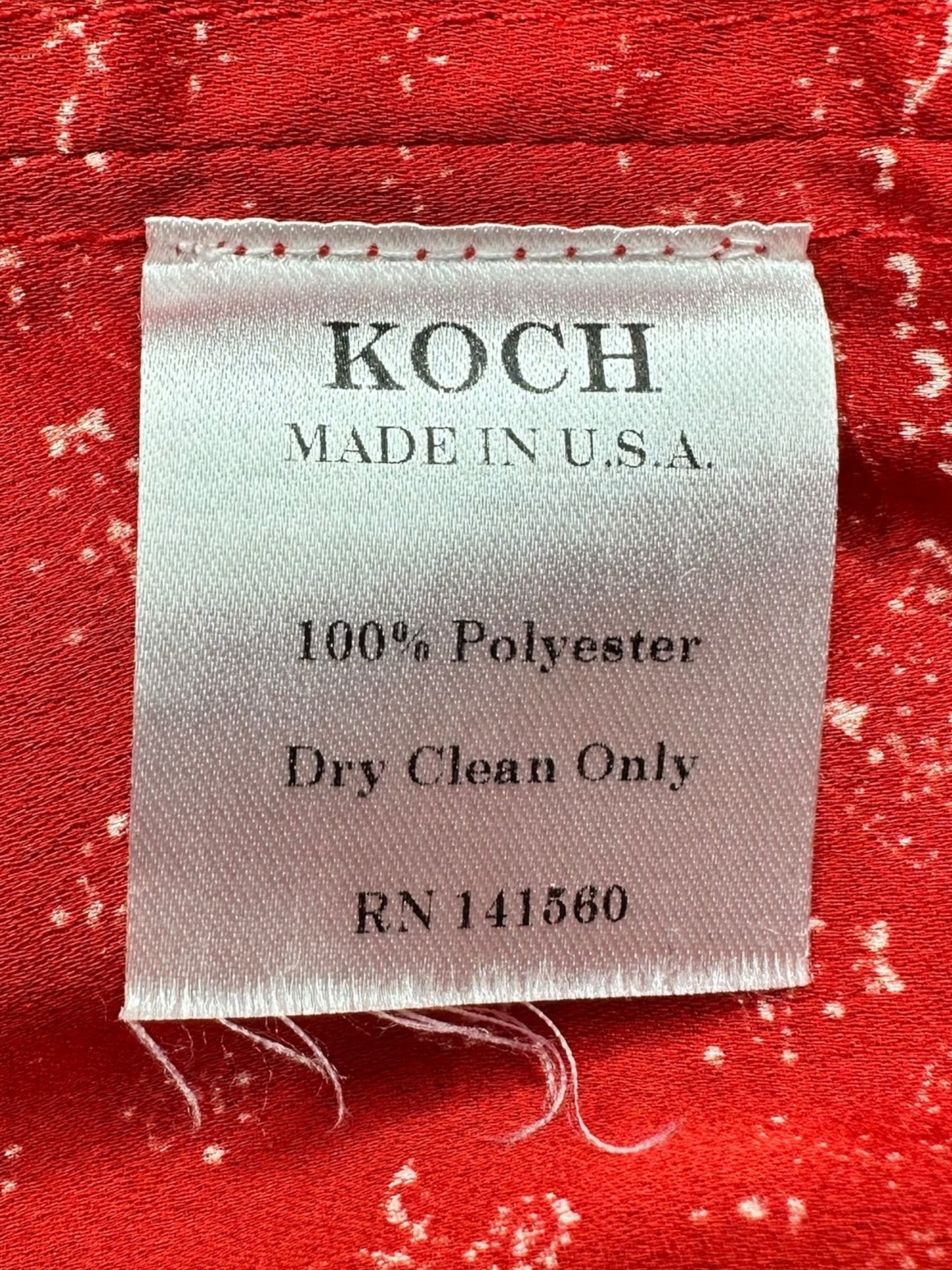 KOCH Red Paisley Blouse Size XS