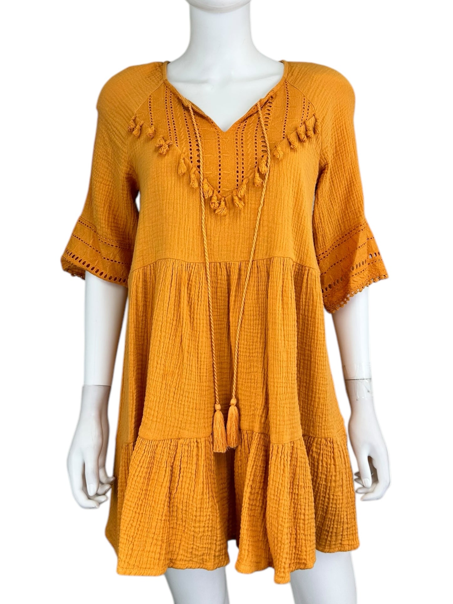 eri + ali Orange Mini Flowy Dress Size SP