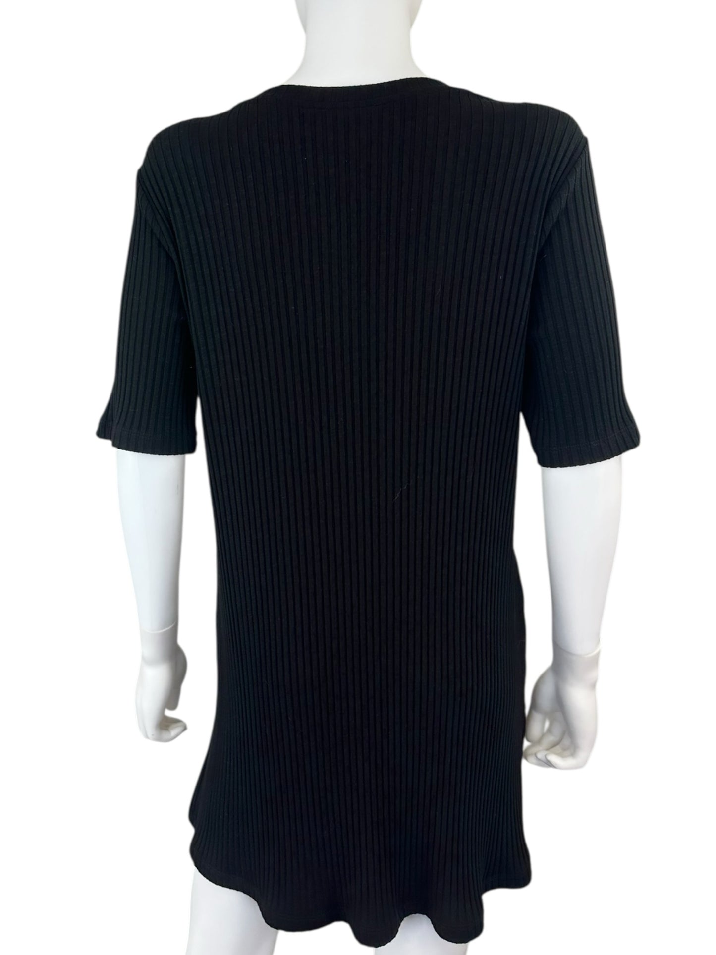 EILEEN FISHER NWT Black Ribbed Mini Dress Size S