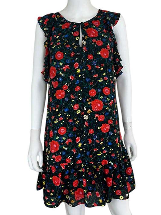 J. Crew Black Floral Mini Dress Size XS
