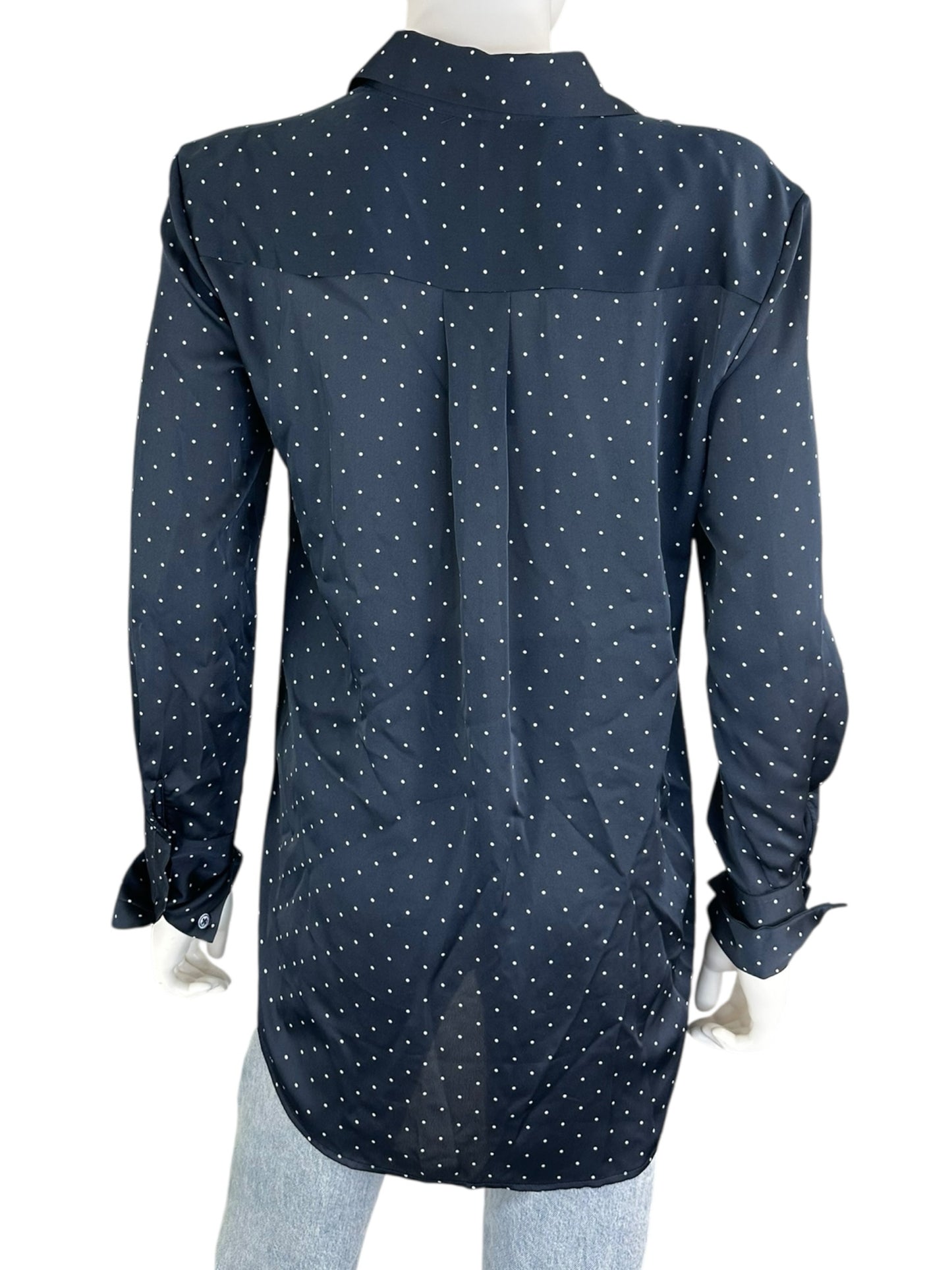 EQUIPMENT Navy Silk Button Down Size S