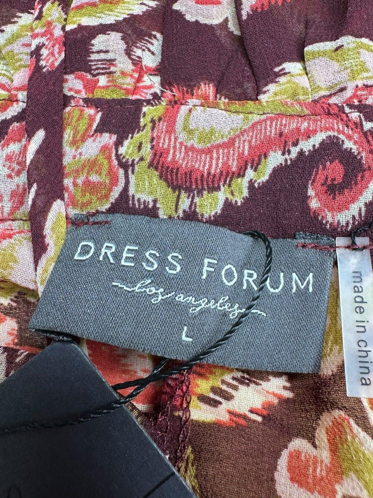 dress forum Burgundy Paisley Mesh Maxi Dress Size L