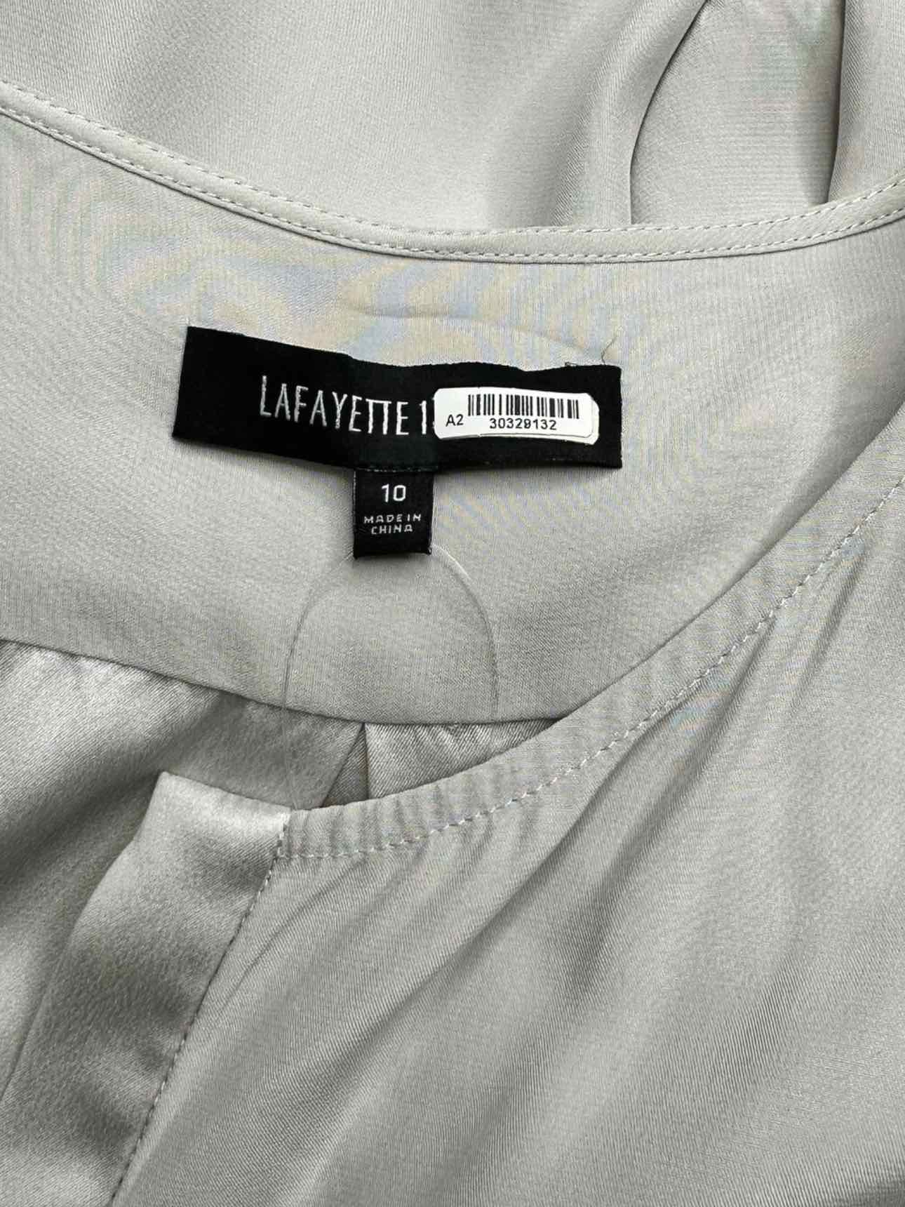 LAFAYETTE 148 NEW YORK Gray 100% Silk Blouse Size 10