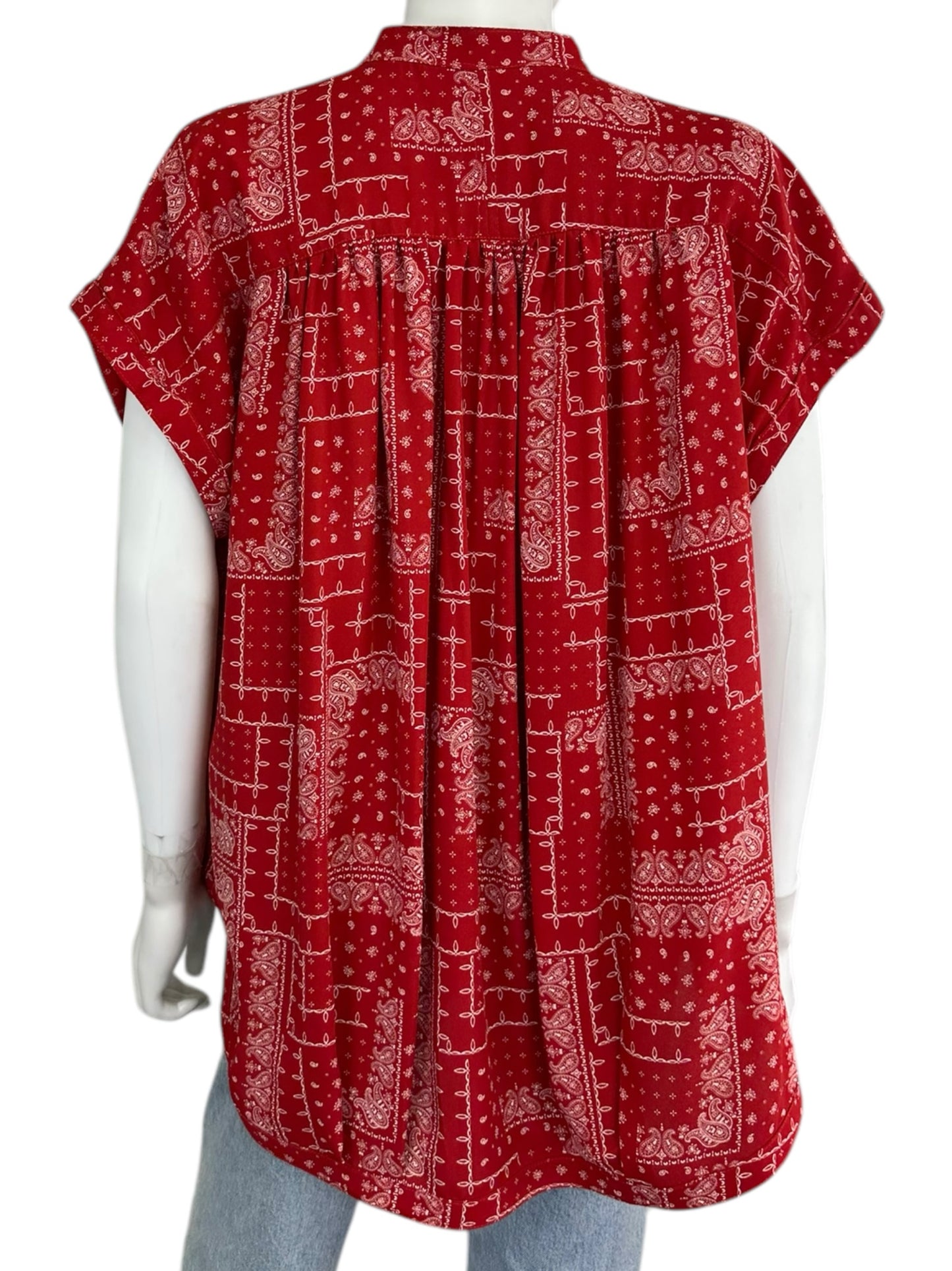 KOCH Red Paisley Blouse Size XS