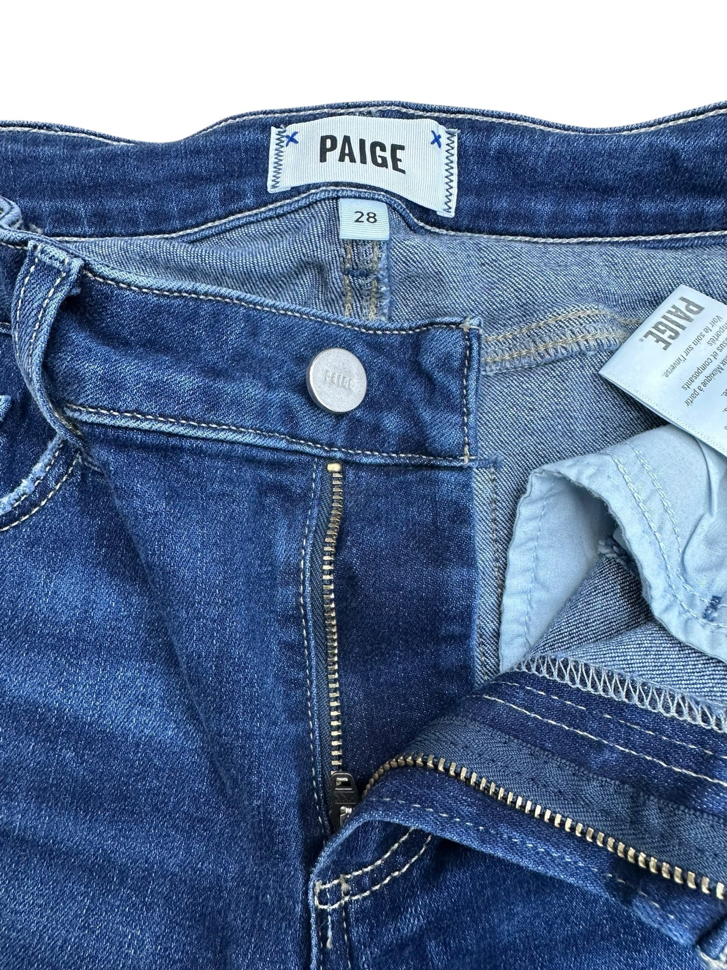 PAIGE Blue Skyline Skinny Crop Jeans Size 28