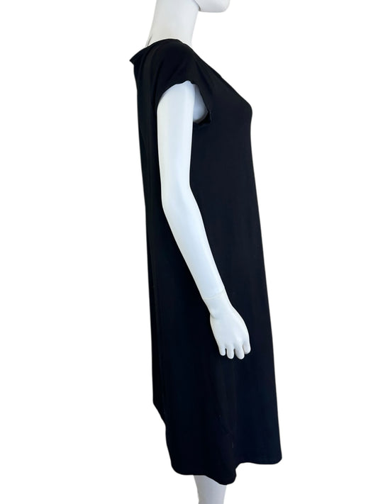 EILEEN FISHER Black Knit Midi Dress Size S