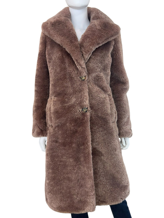 Avec Les Filles Mauve Faux Fur Coat Size XS