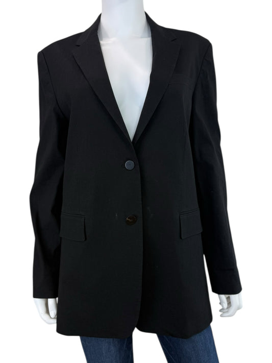 Theory Black Linen Blend Blazer Size 8
