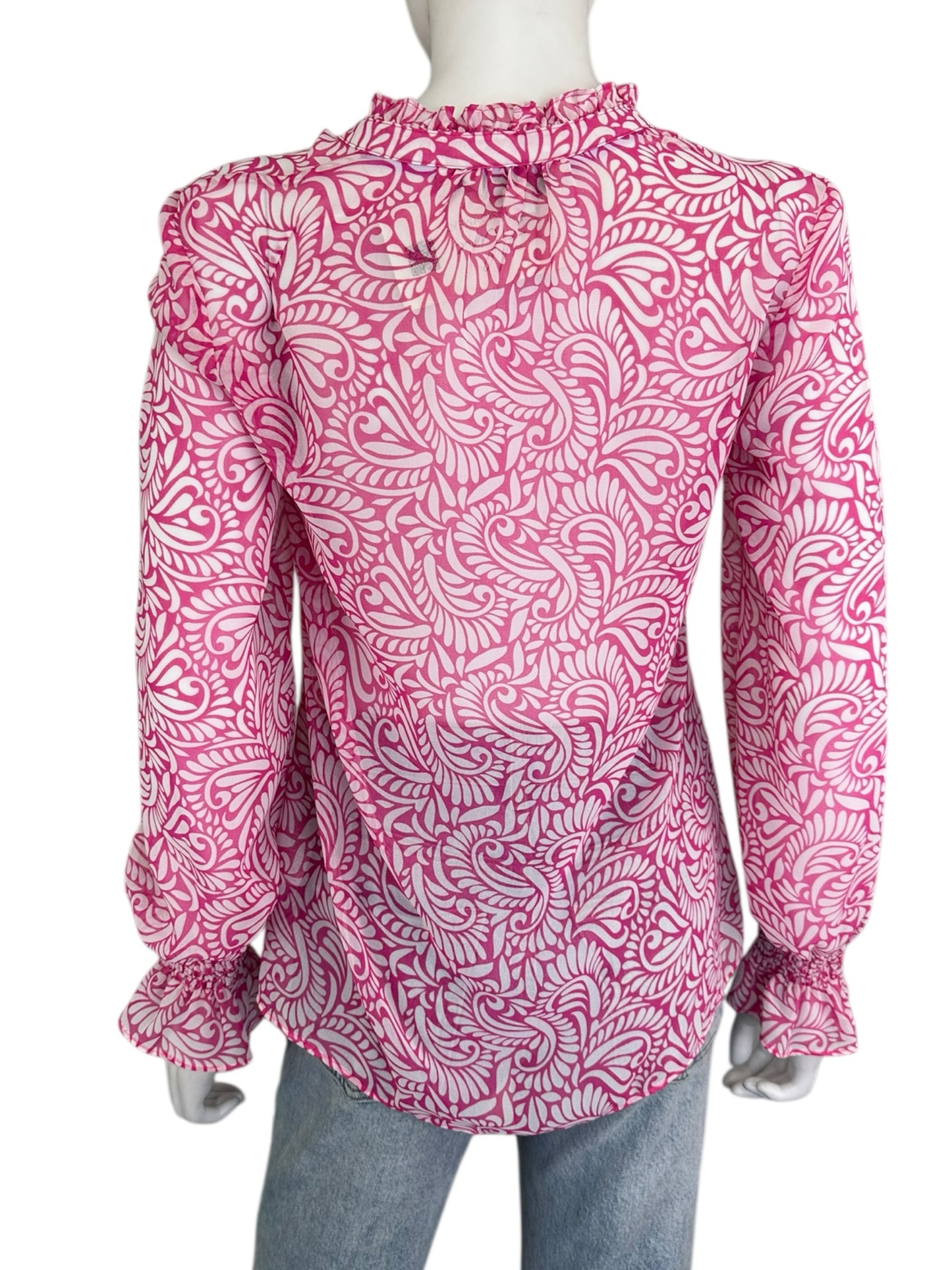 Boden Light Pink Paisley Blouse Size 2