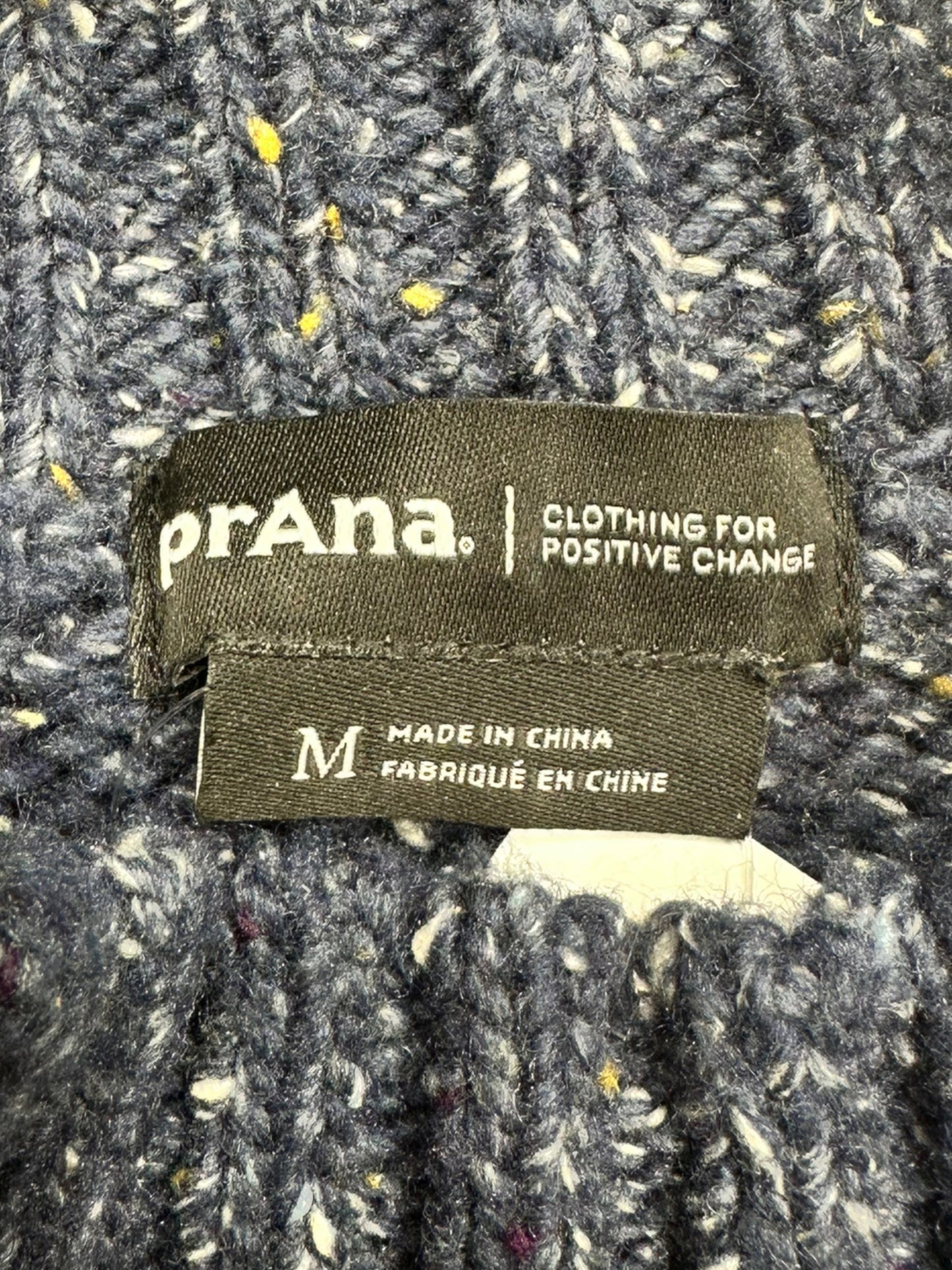 Prana Navy Blue Confetti Wool Sweater Size M