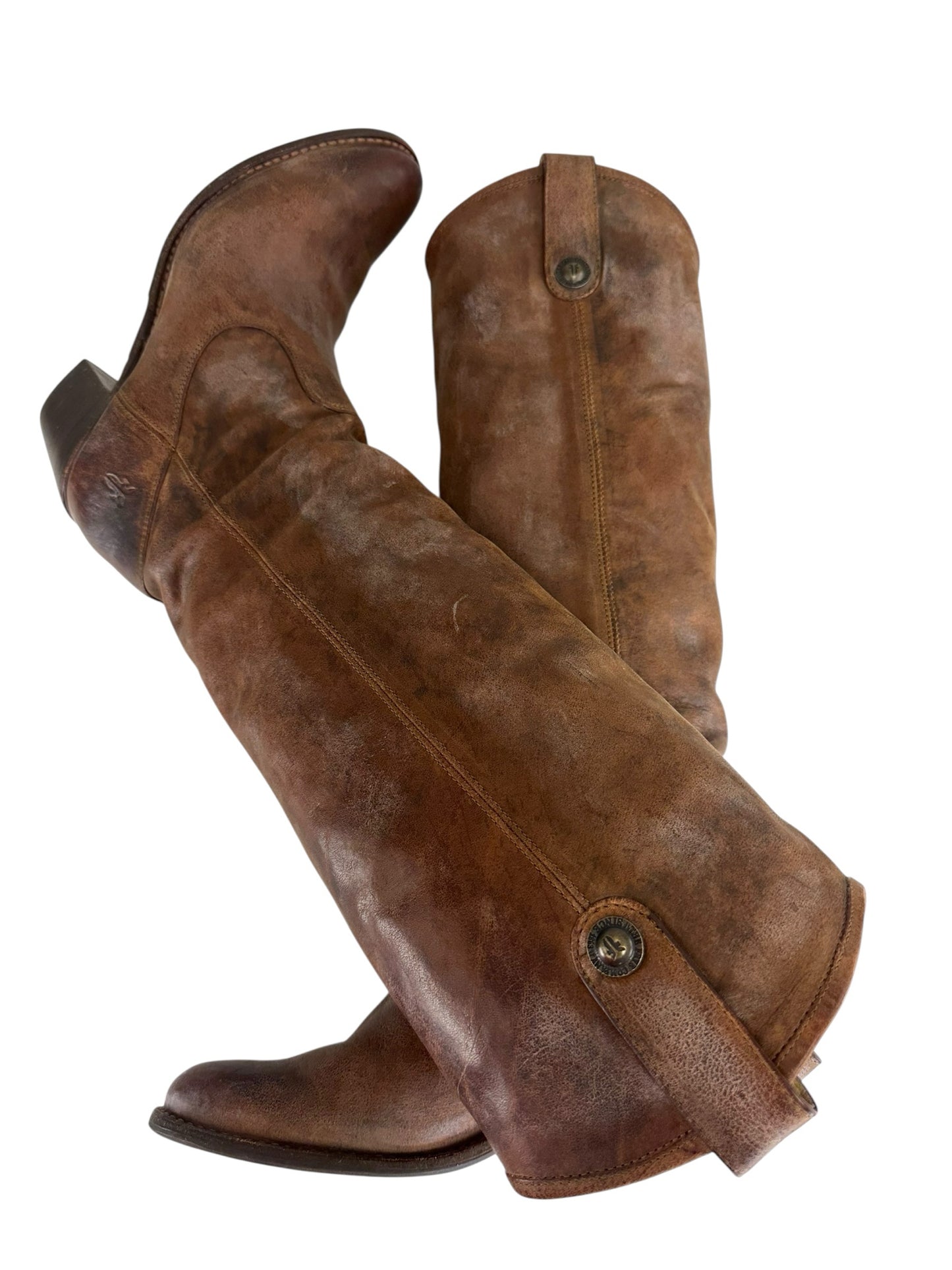 Frye Brown Leather Jackie Button Boots Size 9