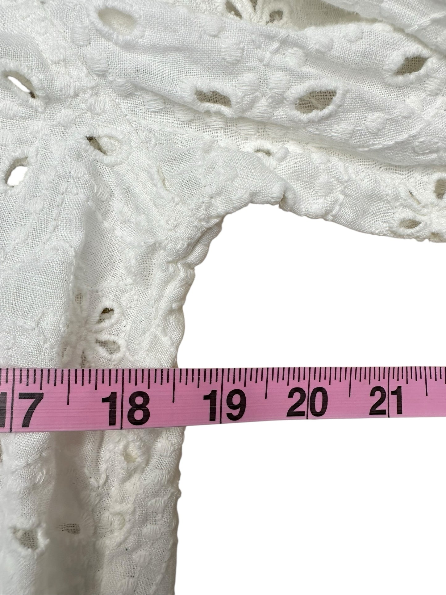 Johnny Was JADE White Linen Eyelet Top Size S