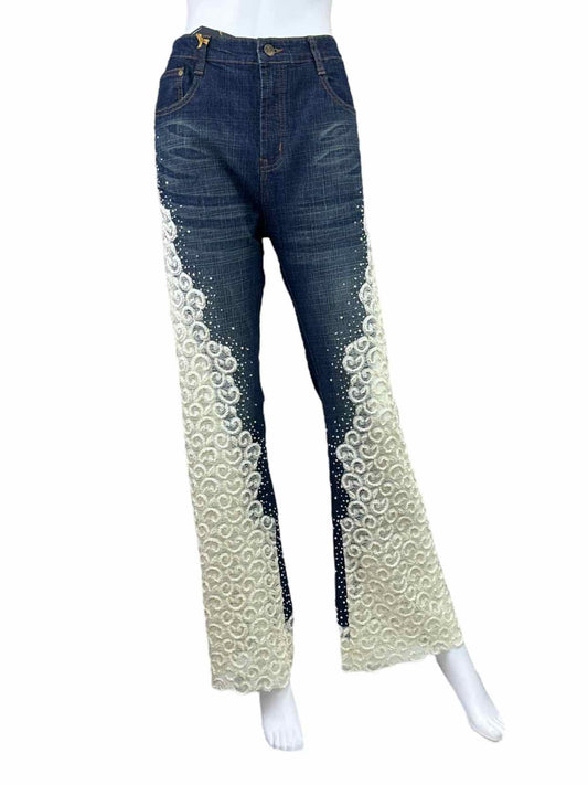 Amanda Adams NWT Flare Cut Embroidered & Beaded Jeans Size 6