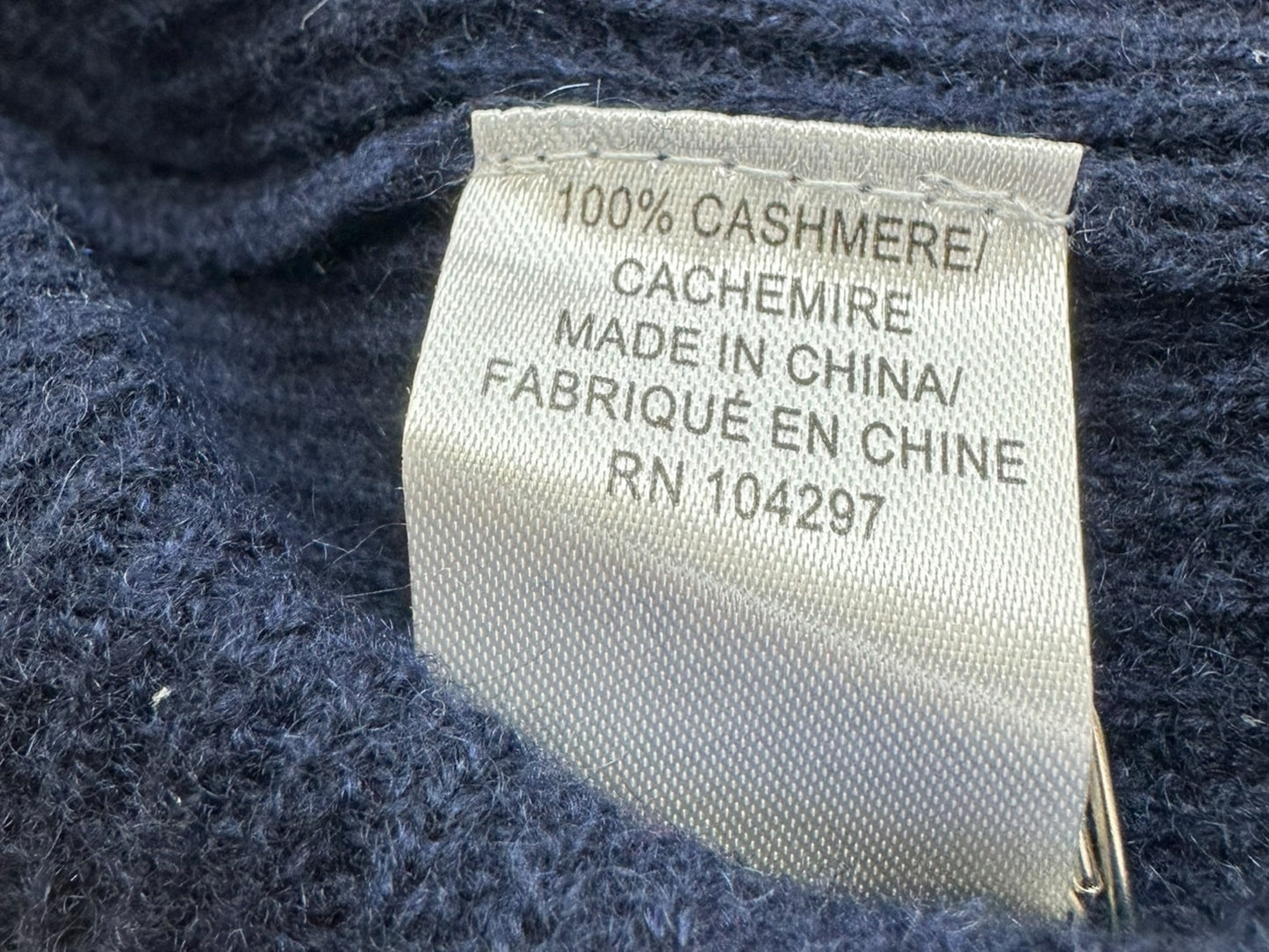 MILLY Navy 100% Cashmere Cold Shoulder Sweater Size S