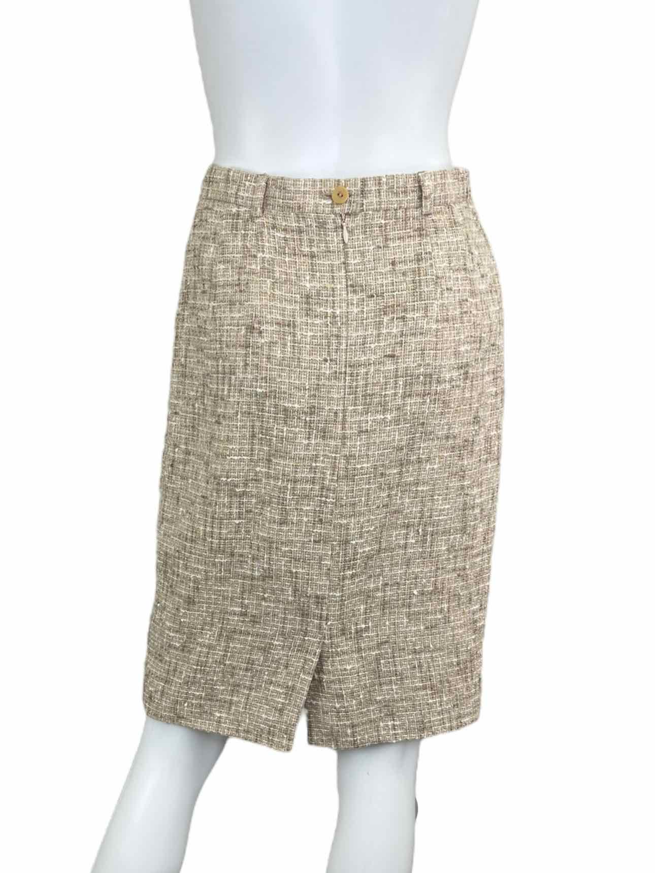 ESCADA Tan Tweed Skirt Size 36