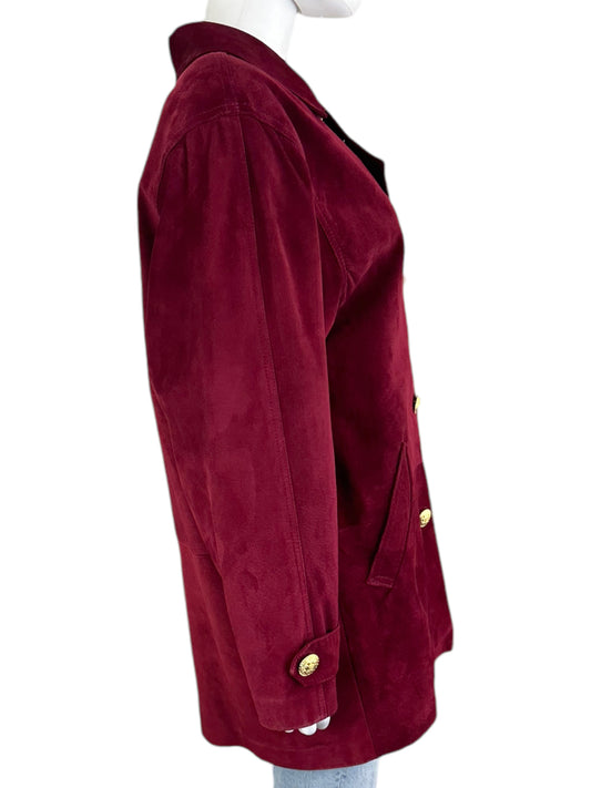 Danier NWT Burgundy Leather Suede Coat Size M