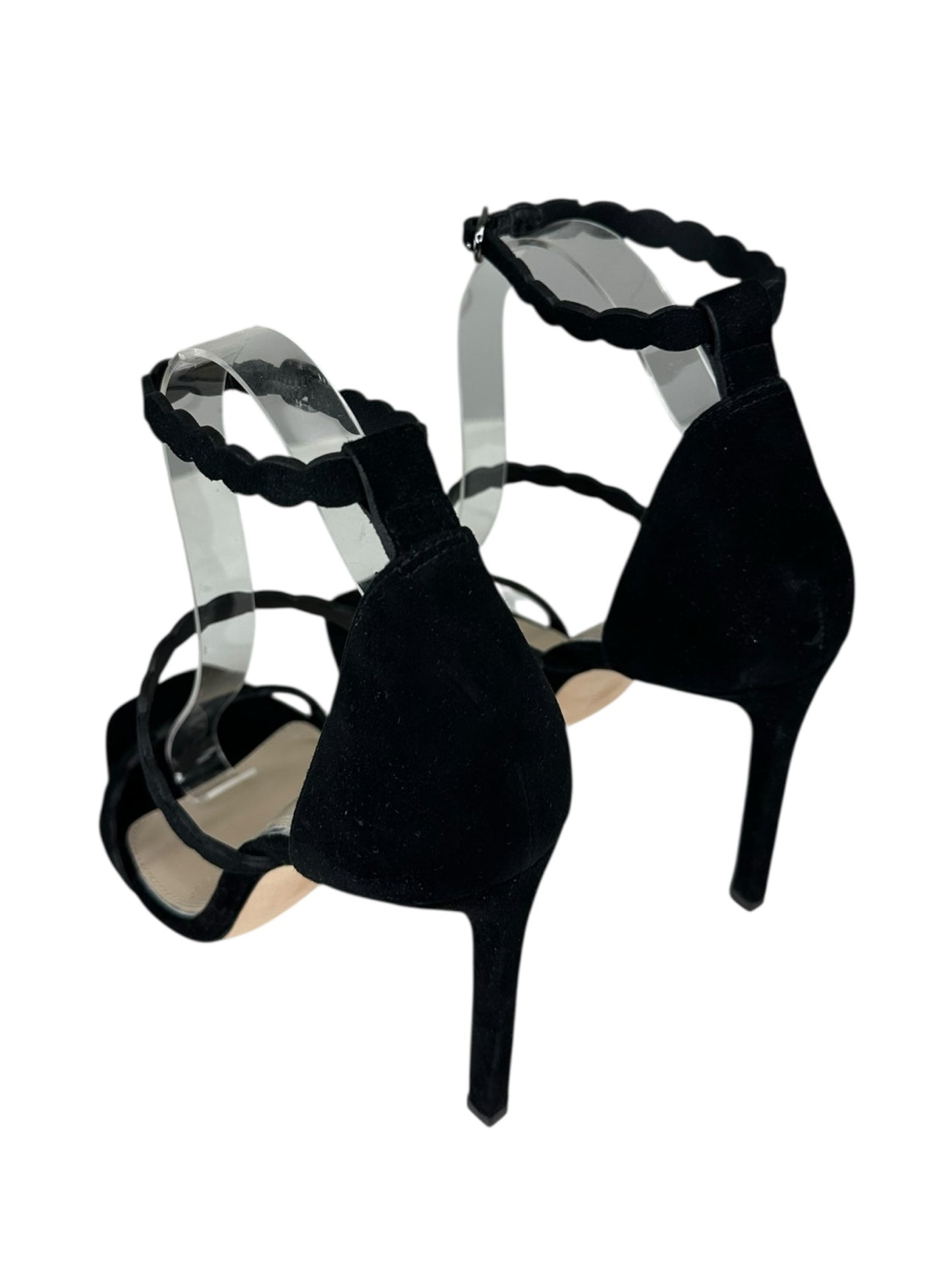 PAIGE Black Suede Scalloped Pumps Size 9