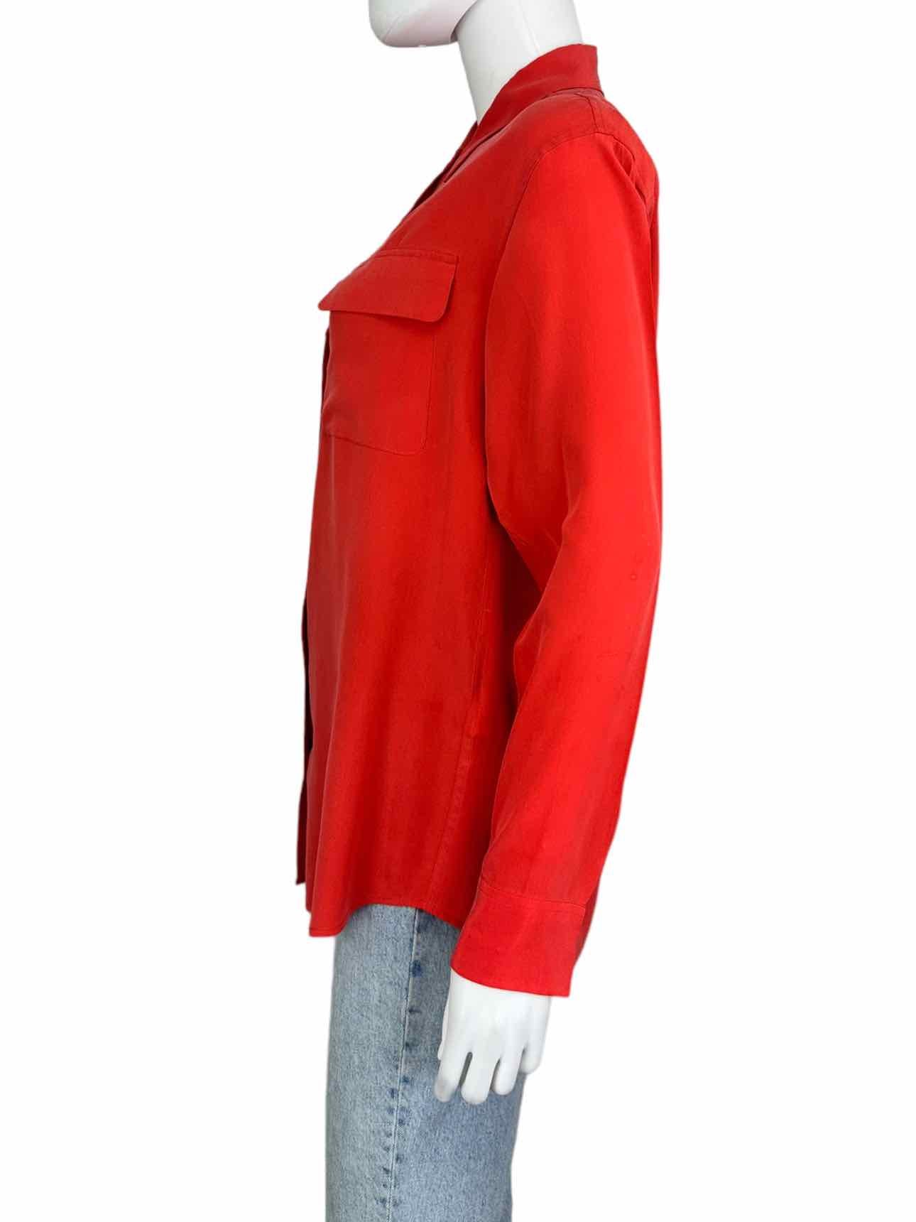 EQUIPMENT Coral Silk Button-down Shirt Size S