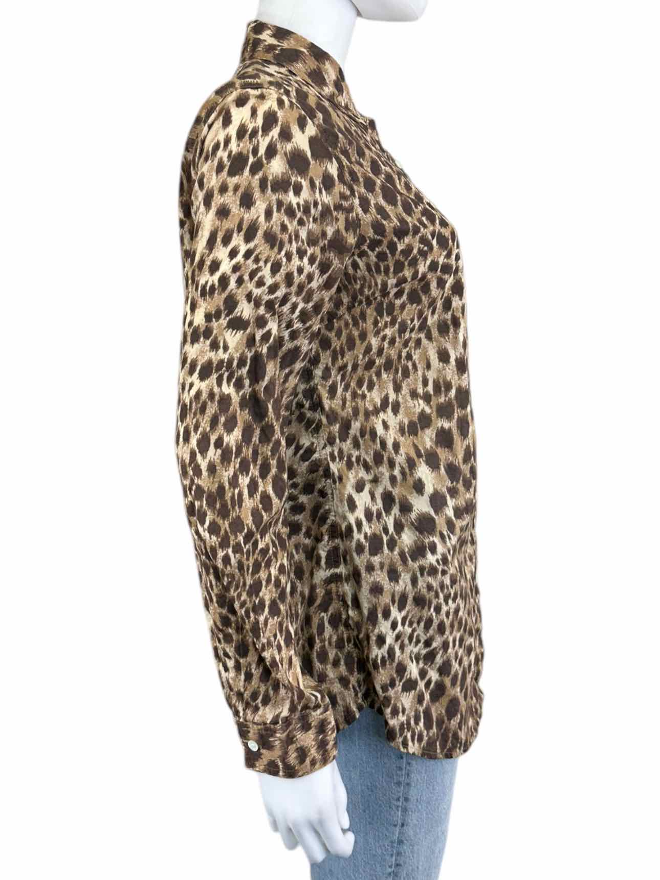 J. McLaughlin Leopard Print Button-Down Size M