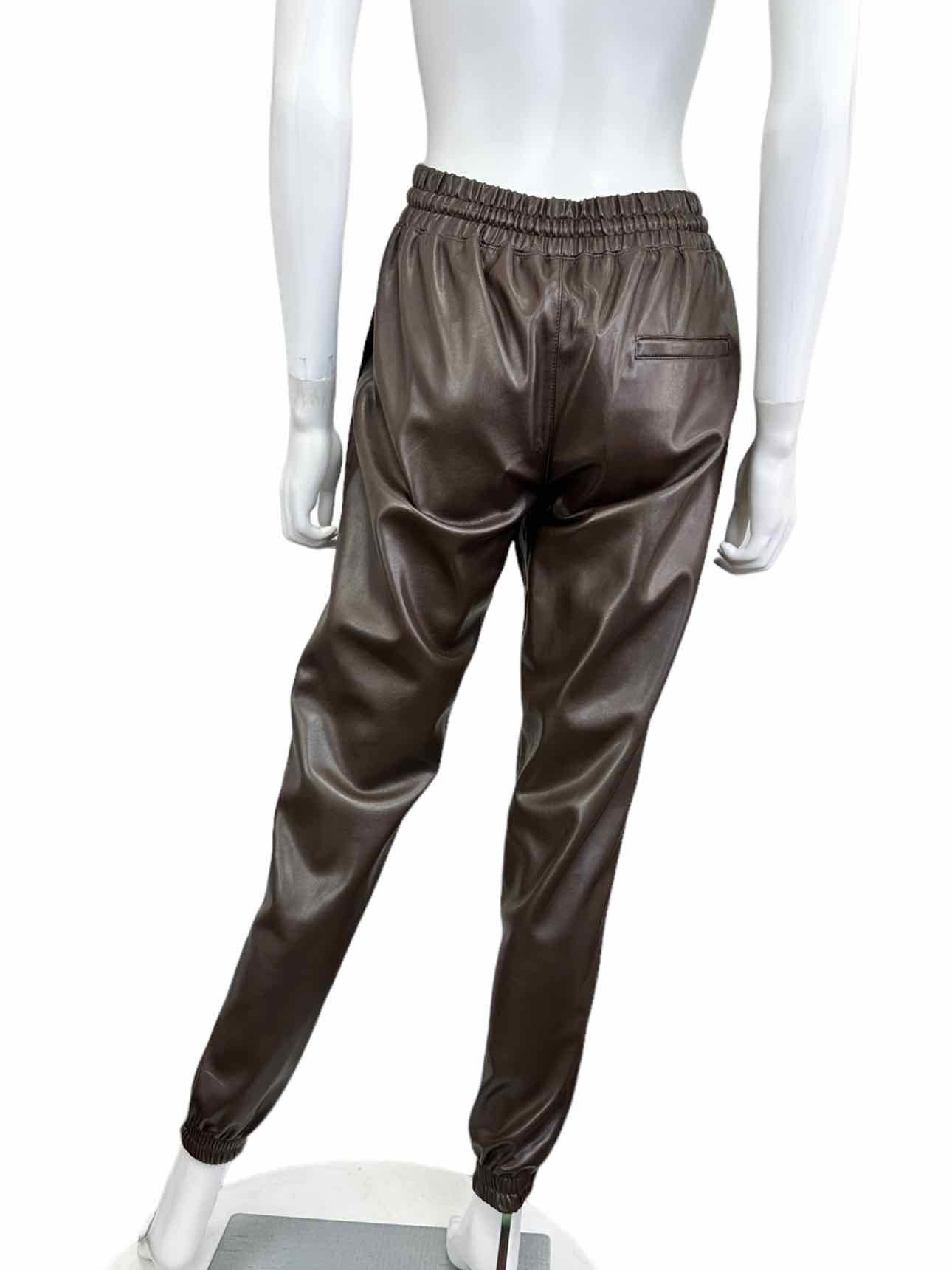 NOLI NWT Brown Faux Leather Joggers Size XS