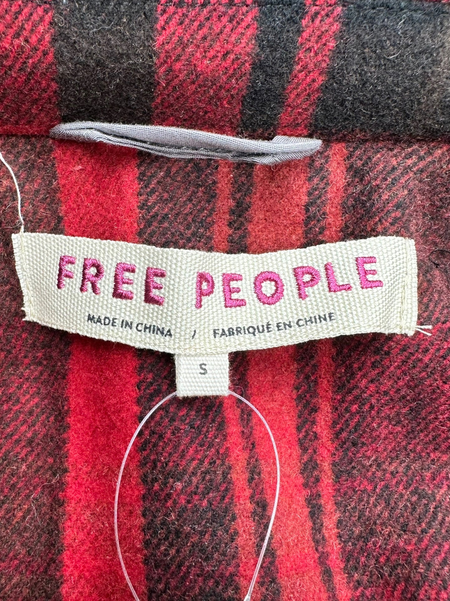 Free People NWT Red Wool Flannel Coat Size S