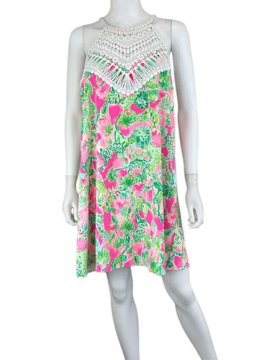 Lilly Pulitzer Pearl Soft Lace Multicolor Floral Mini Dress Size 14