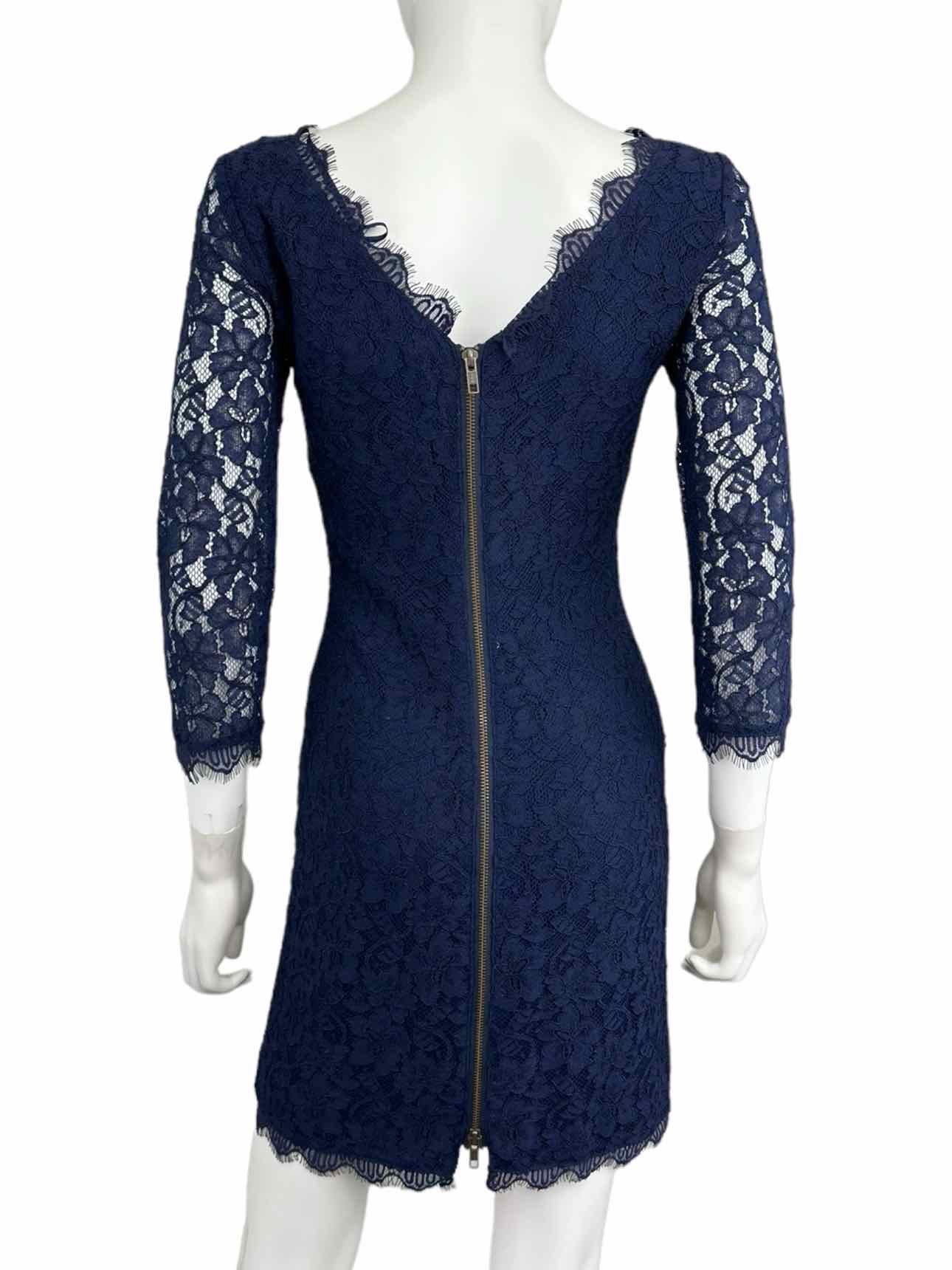 Diane von Furstenberg Navy Lace Dress Size 2