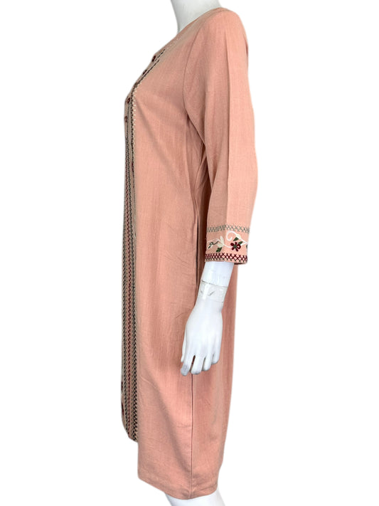 Hidden Alley NWT Blush Pink Embroidered Linen Dress Size L