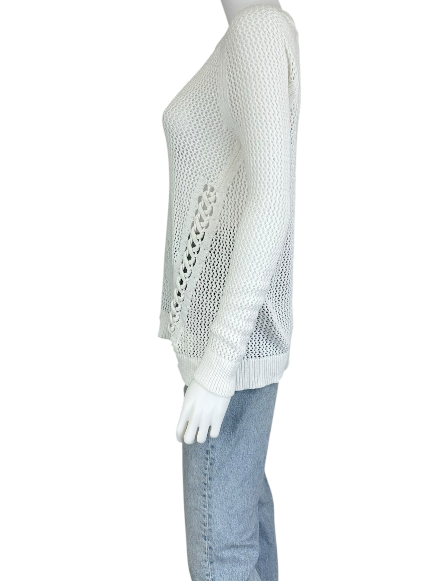 WHITE + WARREN White Cotton Sweater Size S