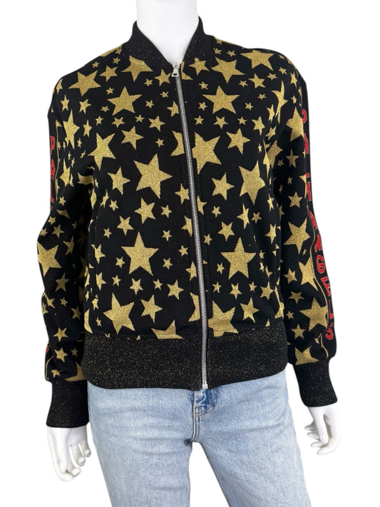 PALM ANGELS Black Star Bomber Jacket Size S