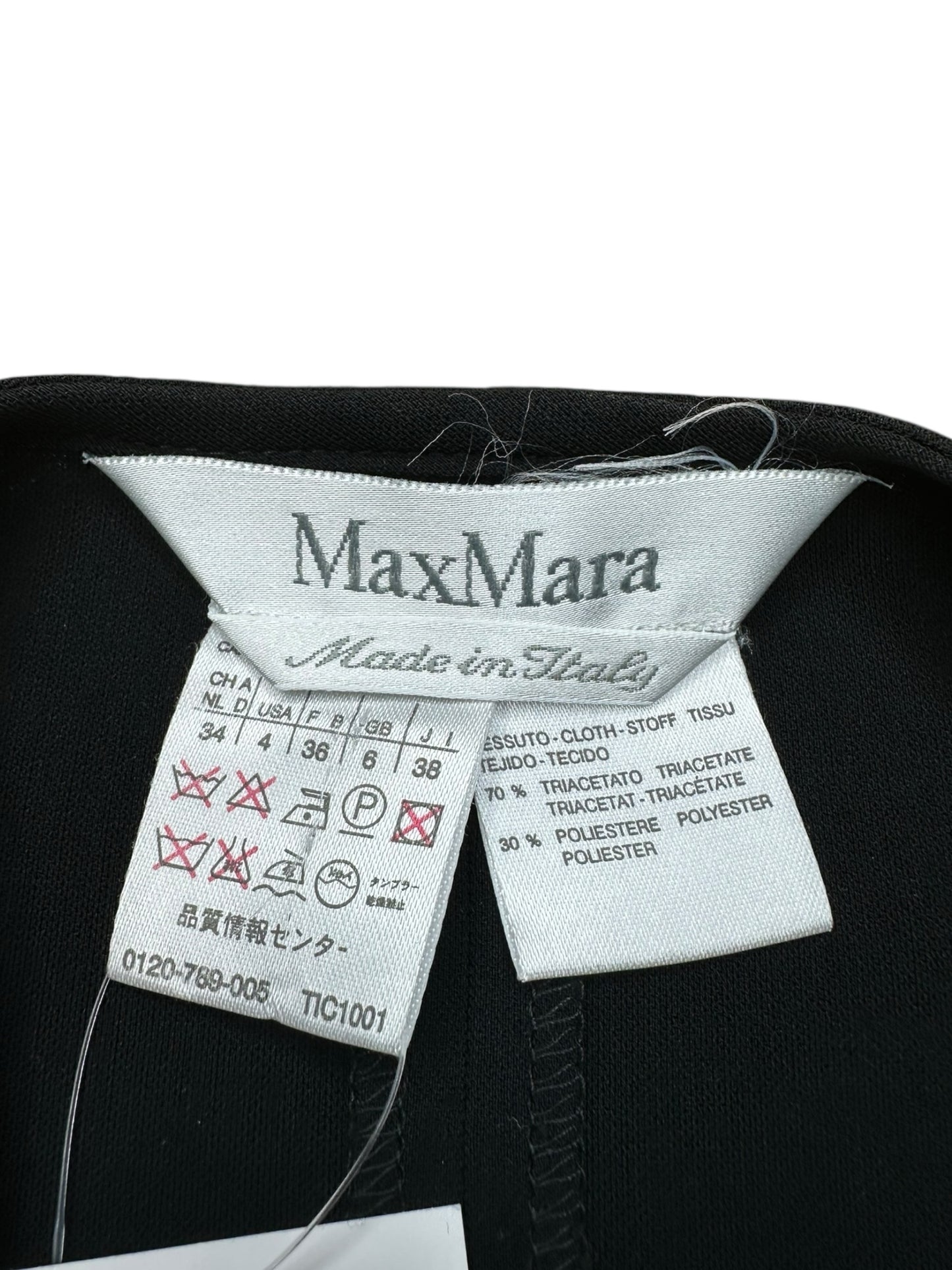 MaxMara Black Midi Cocktail Dress Size 4