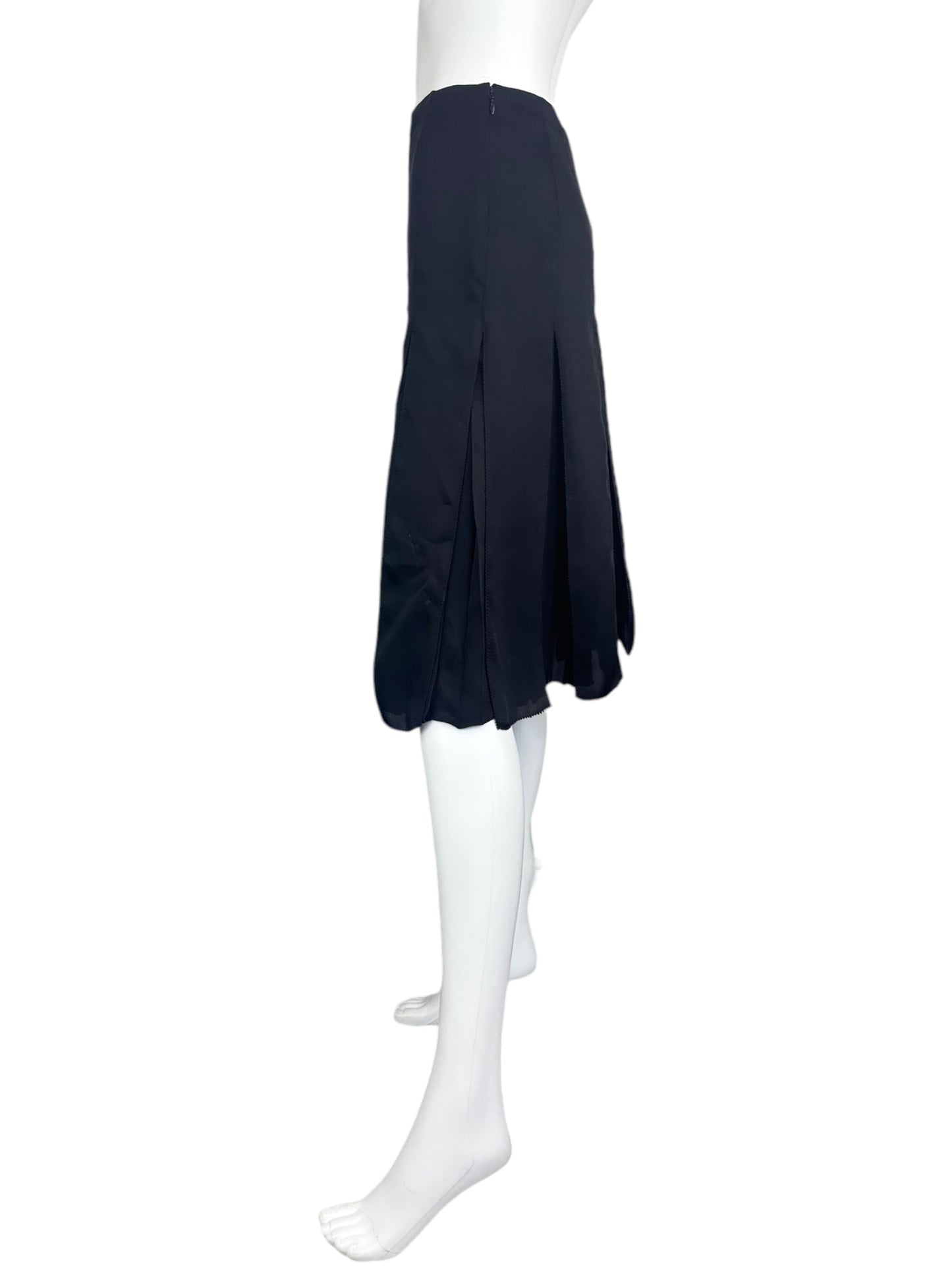 Ralph Lauren Black Label 100% Silk Black Skirt Size 6