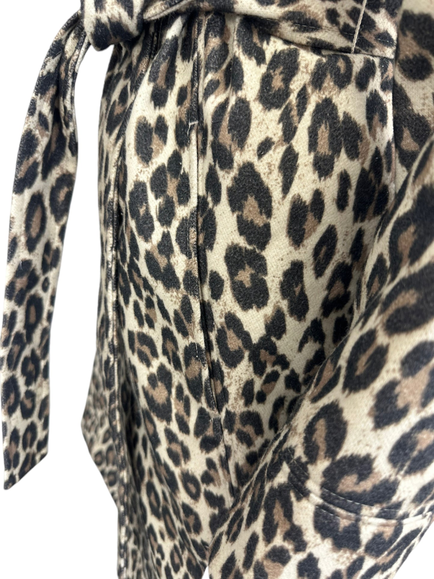 chicos Brown Leopard Print Coat Size S