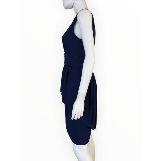 BCBGMAXAZRIA Blue Sleeveless Rhea Peplum Cocktail Dress Size 6