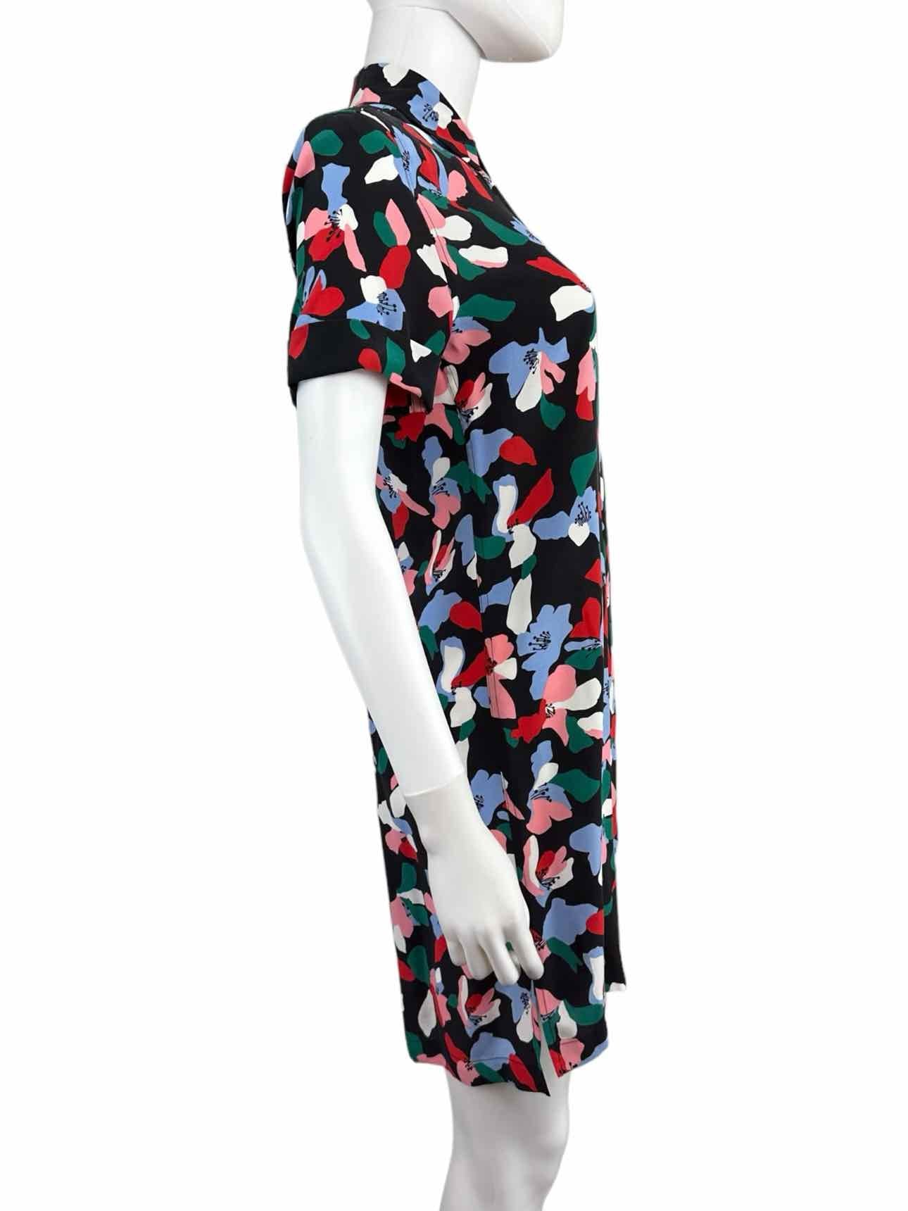 EQUIPMENT Black Silk Print Shirt Dress Size XS