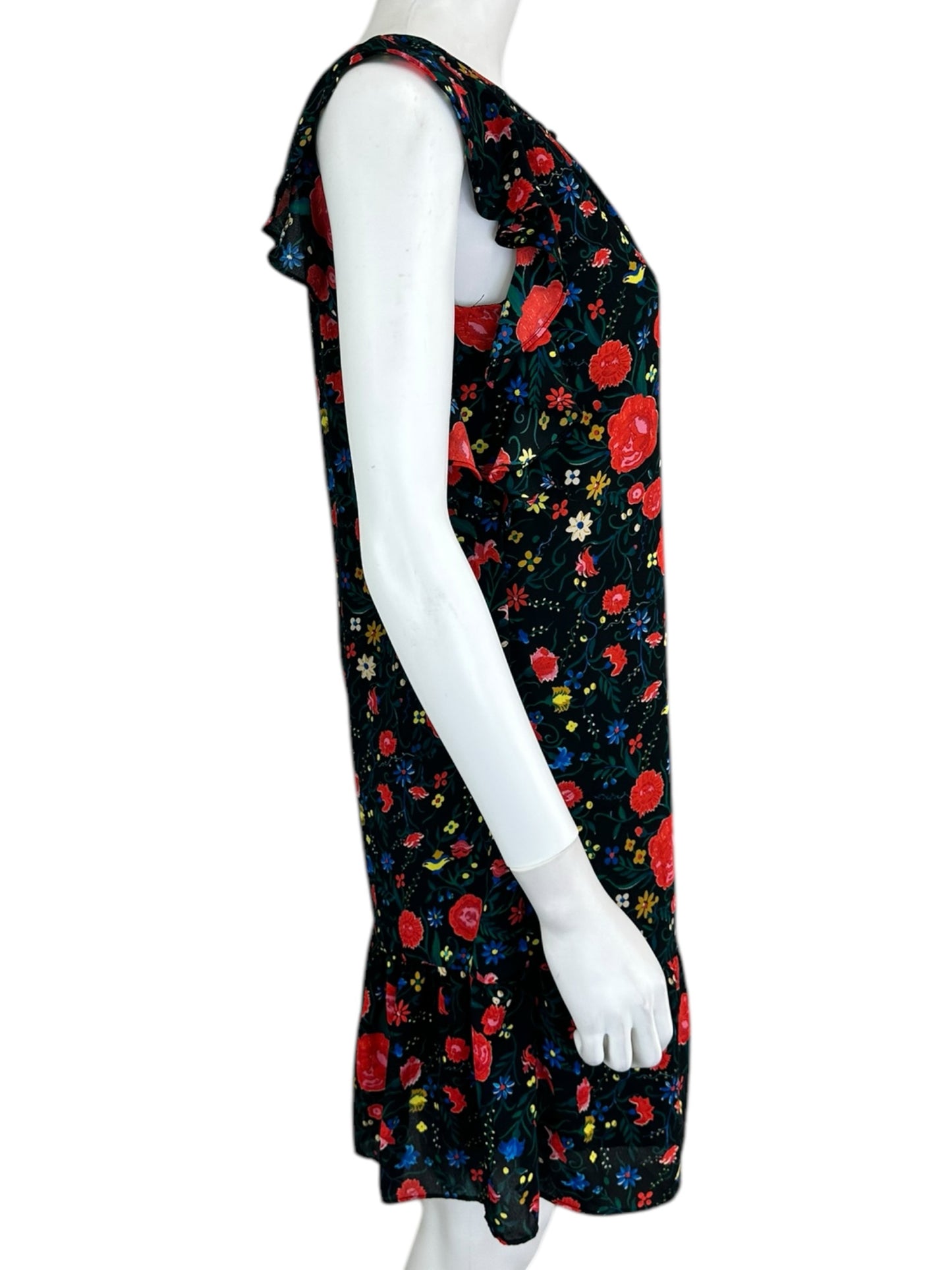 J. Crew Black Floral Mini Dress Size XS