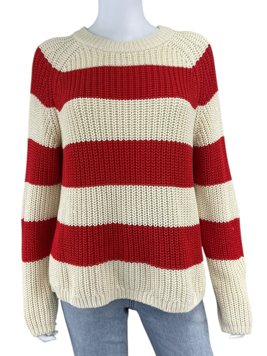 velvet BY GRAHAM & SPENCER Red Striped Sweater Size S