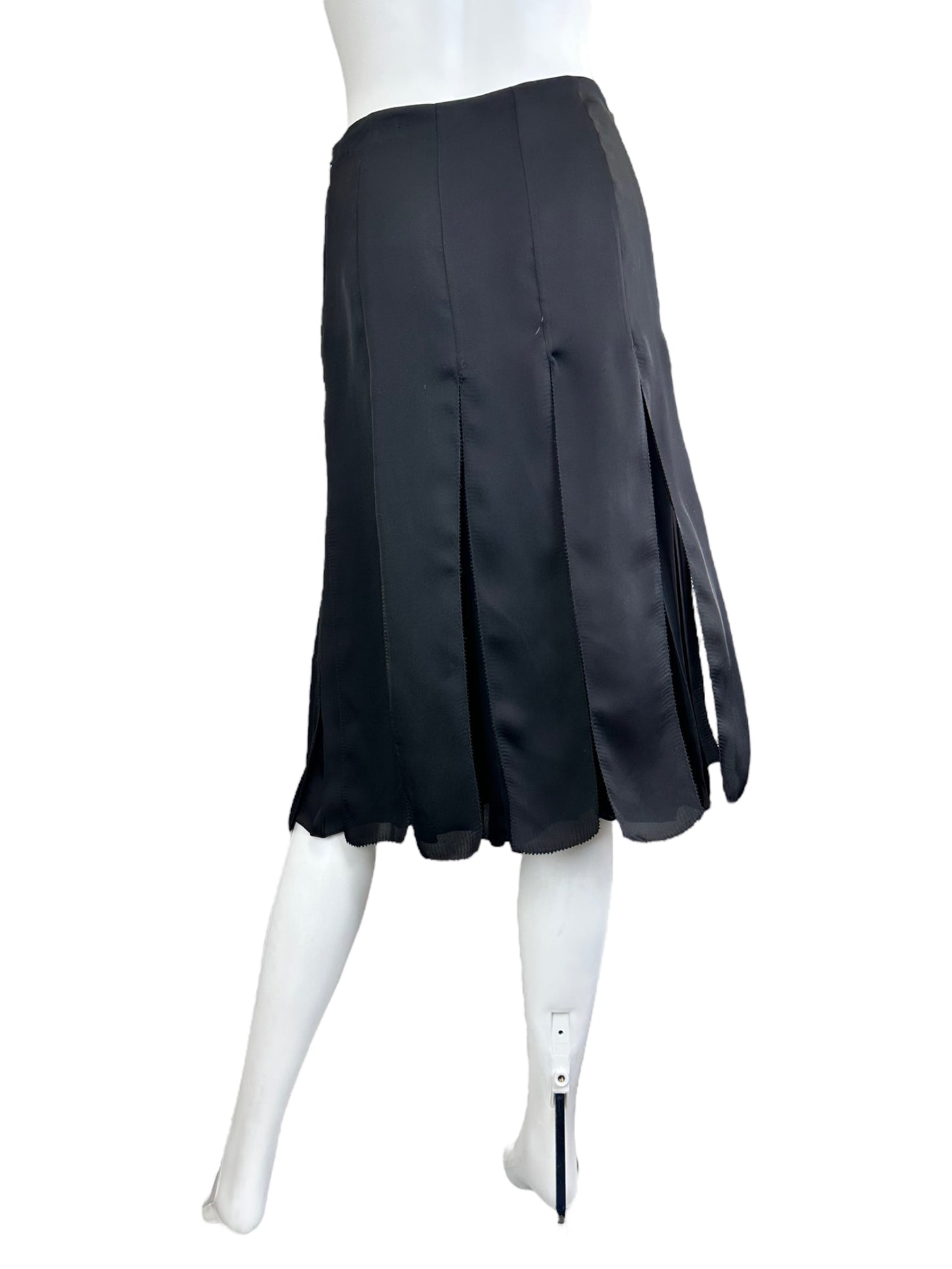 Ralph Lauren Black Label 100% Silk Black Skirt Size 6