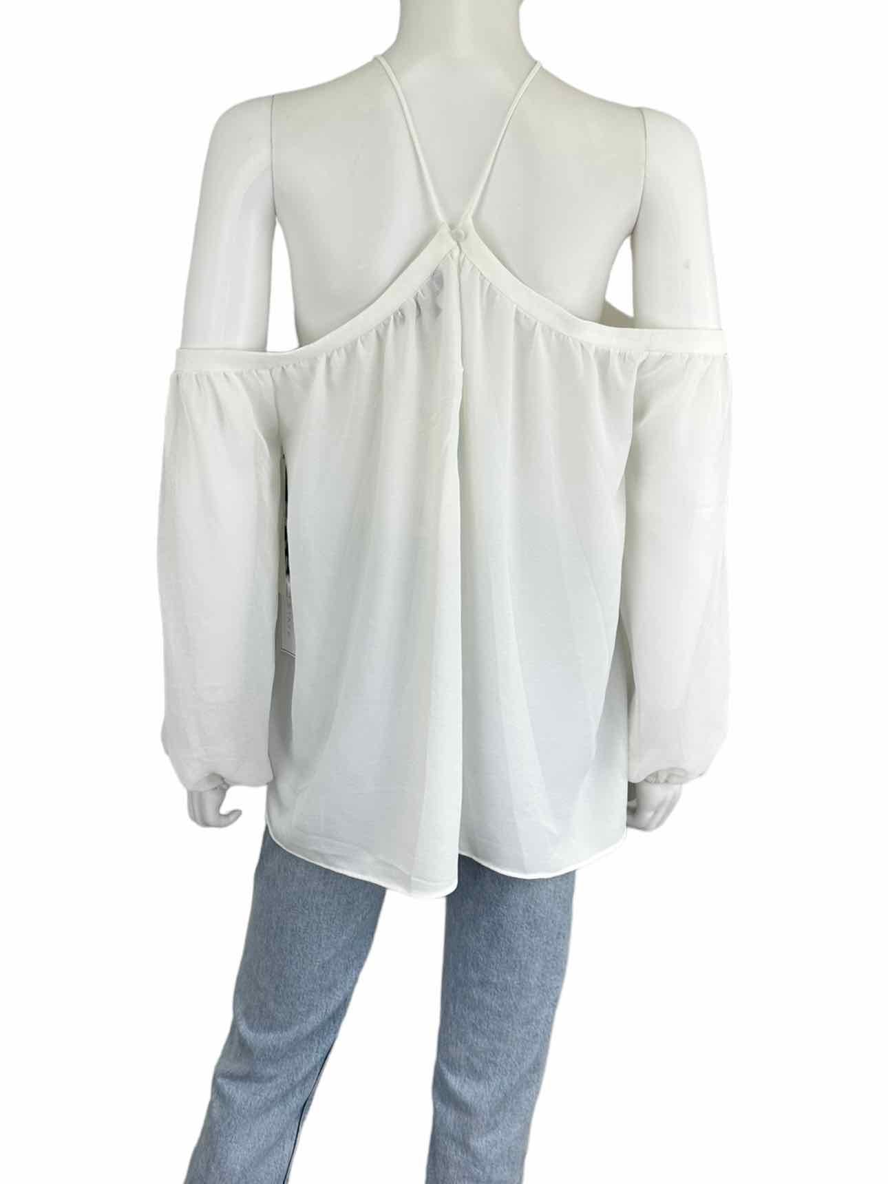 1. STATE White Cold Shoulder Blouse Size L