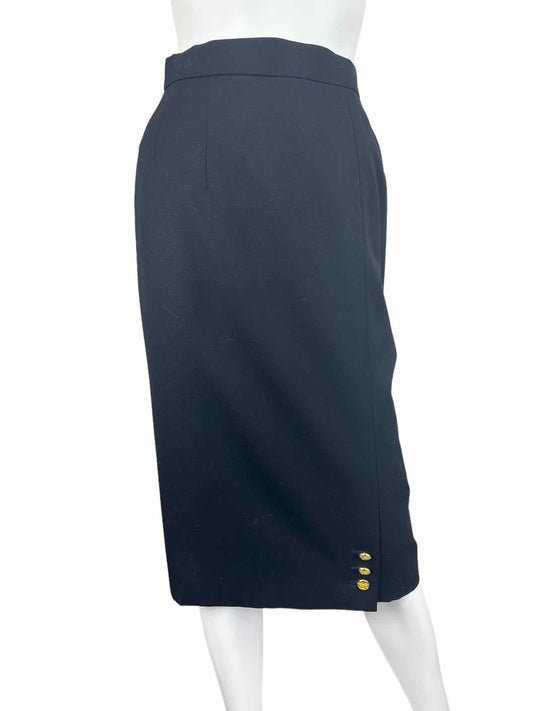 ESCADA Black 100% Virgin Wool Midi Skirt Size 34