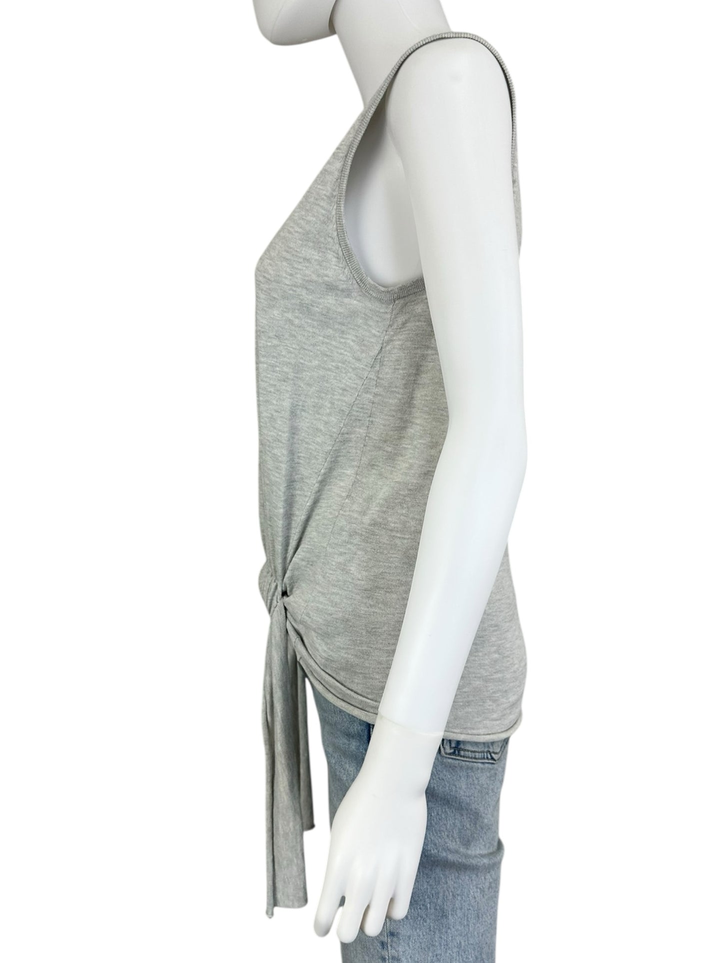 WHITE + WARREN Grey Synched Top Size M